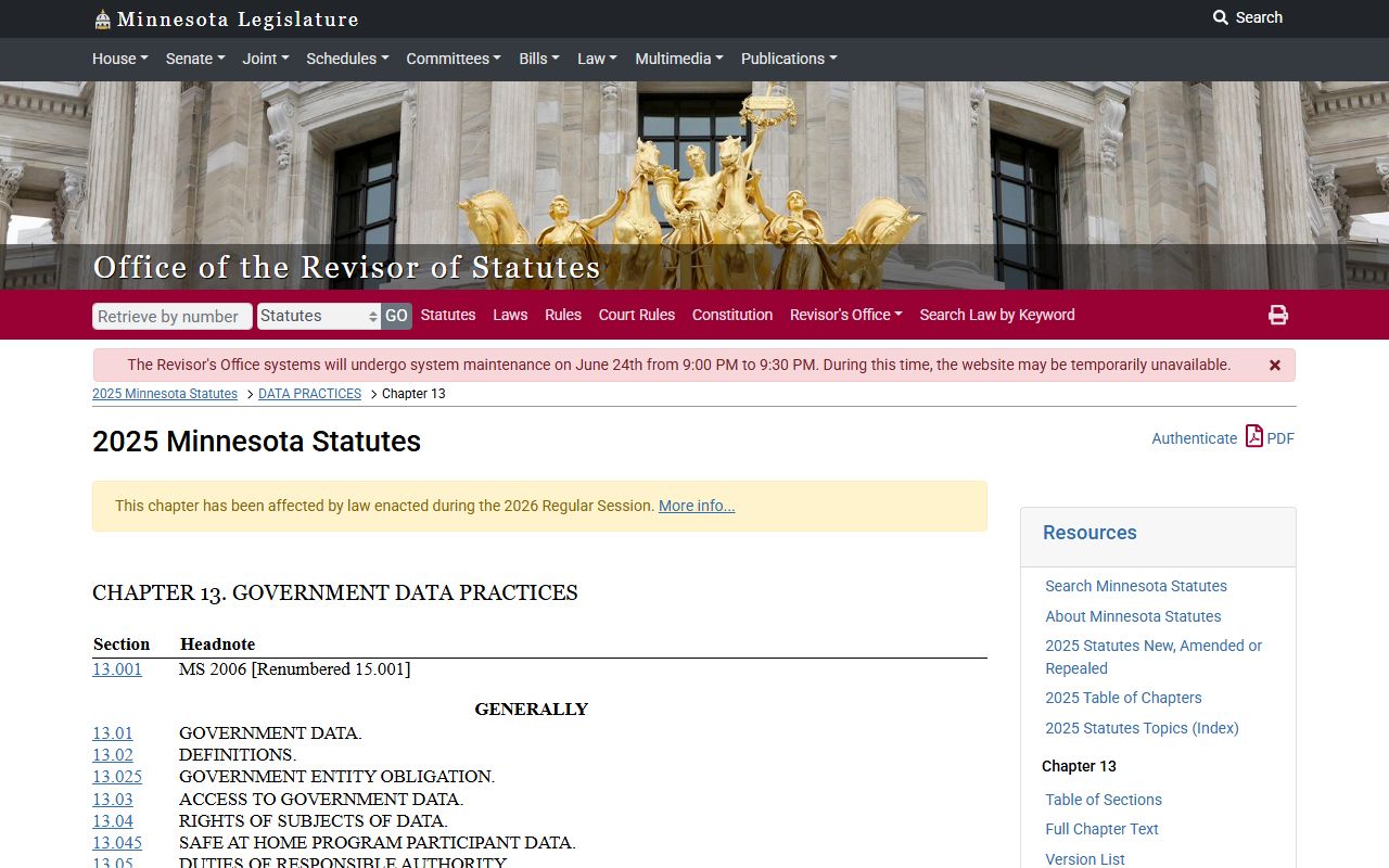Ramsey County court records Minnesota Government Data Practices Act