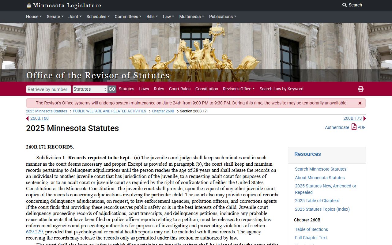 Ramsey County court records juvenile access statute