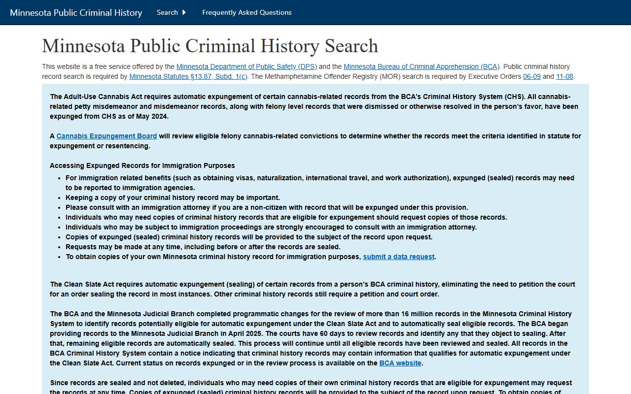 Ramsey County criminal court records BCA criminal history search