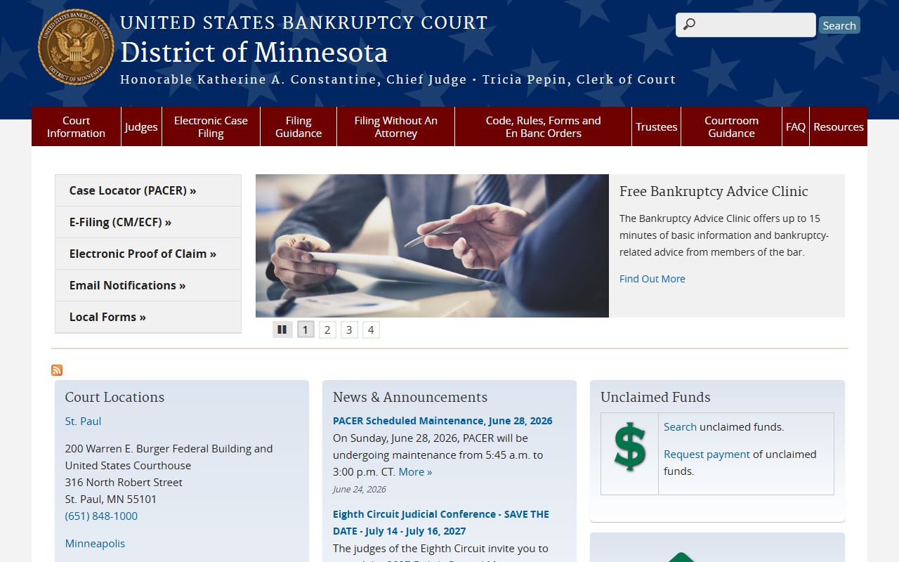 Ramsey County probate records U.S. Bankruptcy Court for Minnesota page