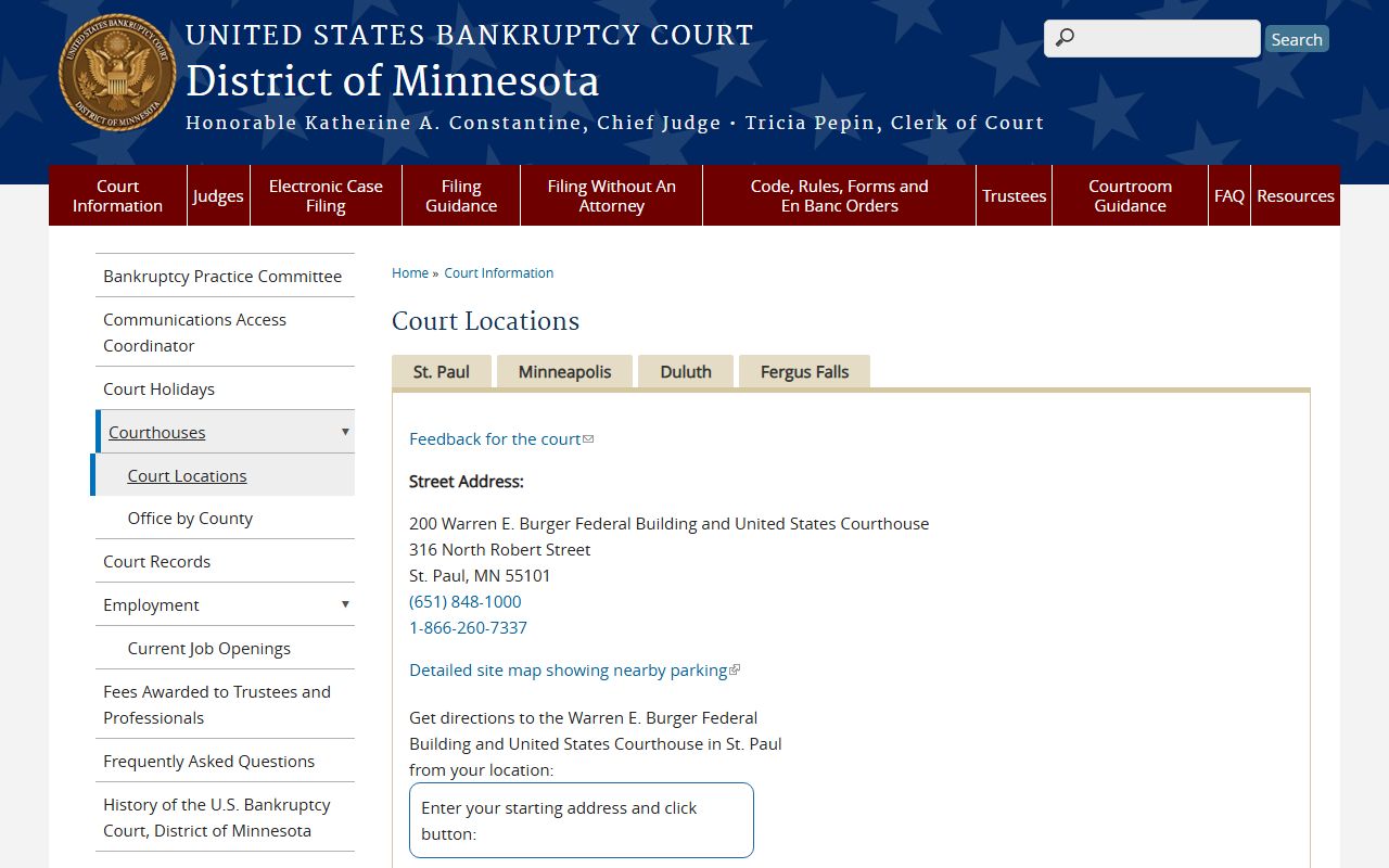 Ramsey County probate records Minnesota bankruptcy court locations page