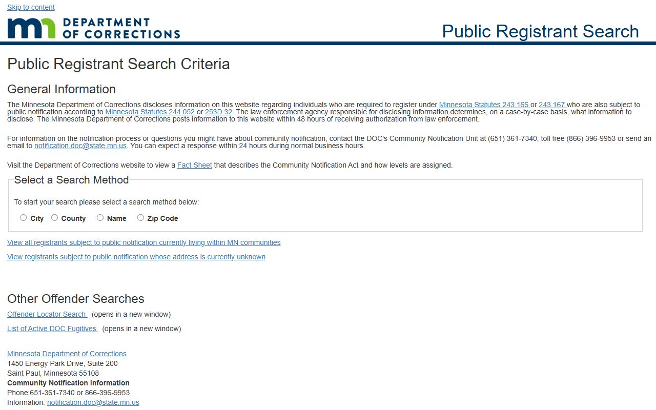 Ramsey County warrant records Minnesota public registrant search context